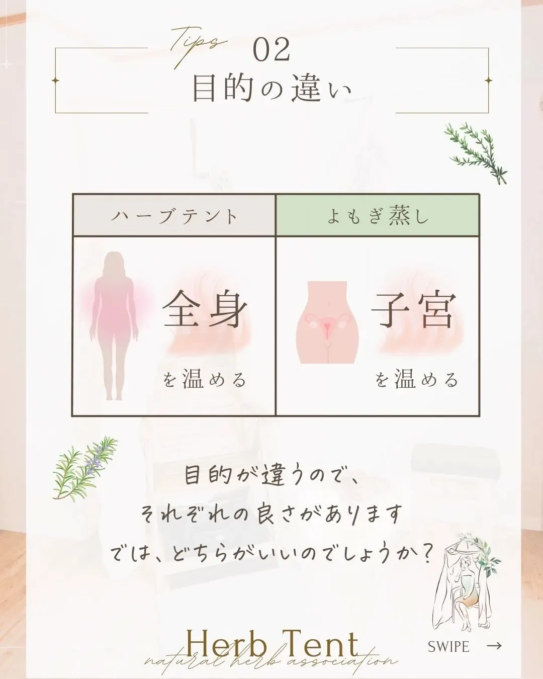 🌿ハーブテントとよもぎ蒸しの違い🌿